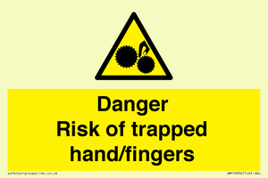 Danger Risk of trapped hand/fingers